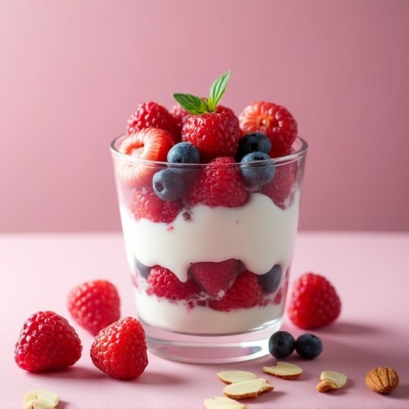 Greek Yogurt Protein Parfait with Mixed Berries