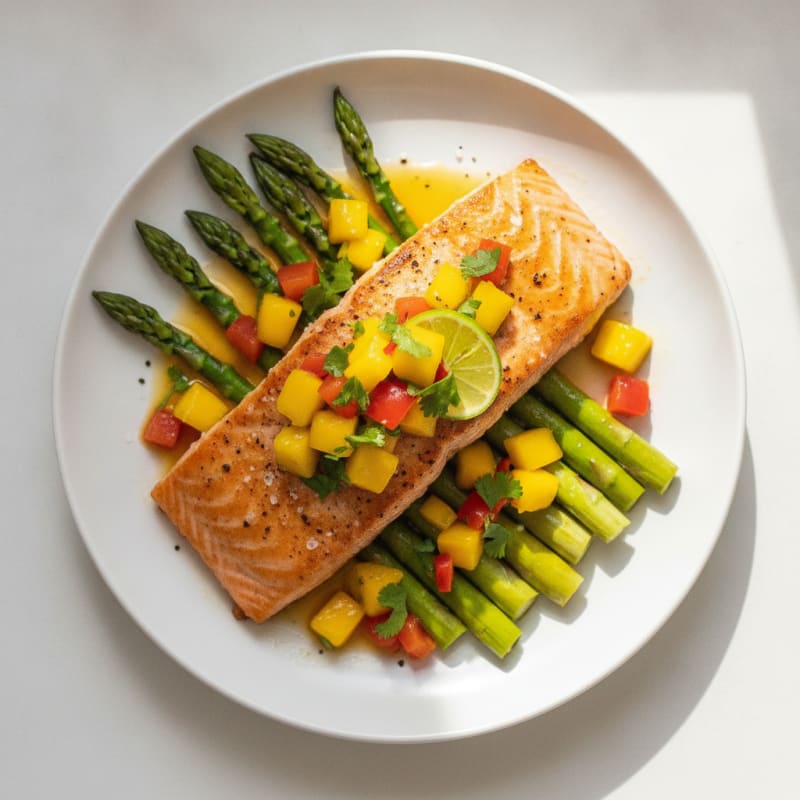 Pan-Seared Salmon with Fresh Mango Sauce