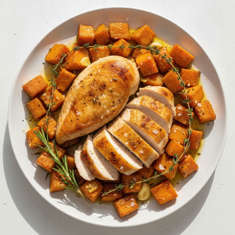 Lemon-Herb Roasted Chicken with Roasted Root Vegetables