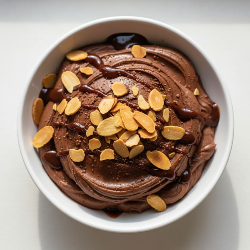 Silky Chocolate Protein Pudding with Almond Crunch