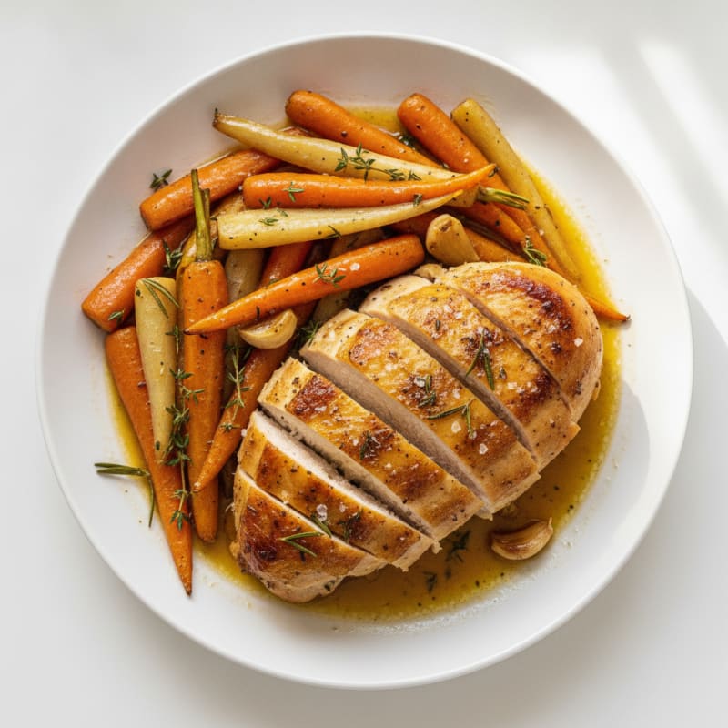 Garlic Herb Roasted Chicken with Root Vegetables