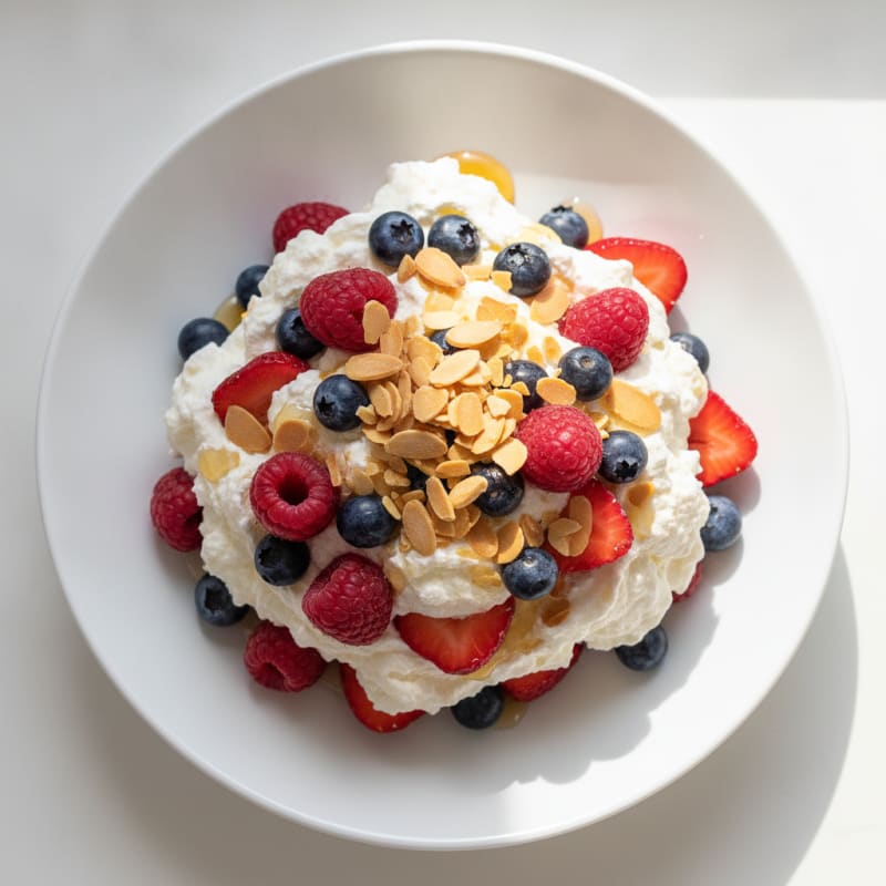 Greek Yogurt Protein Mousse with Mixed Berries