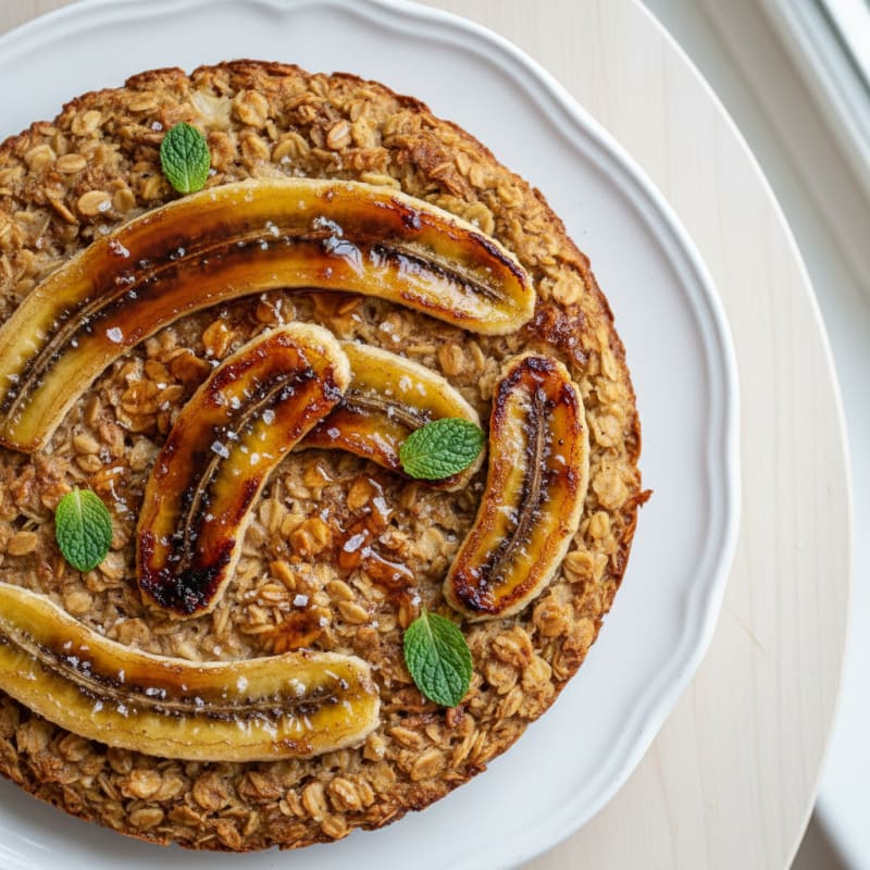 Golden Caramelized Banana Oatmeal Bake