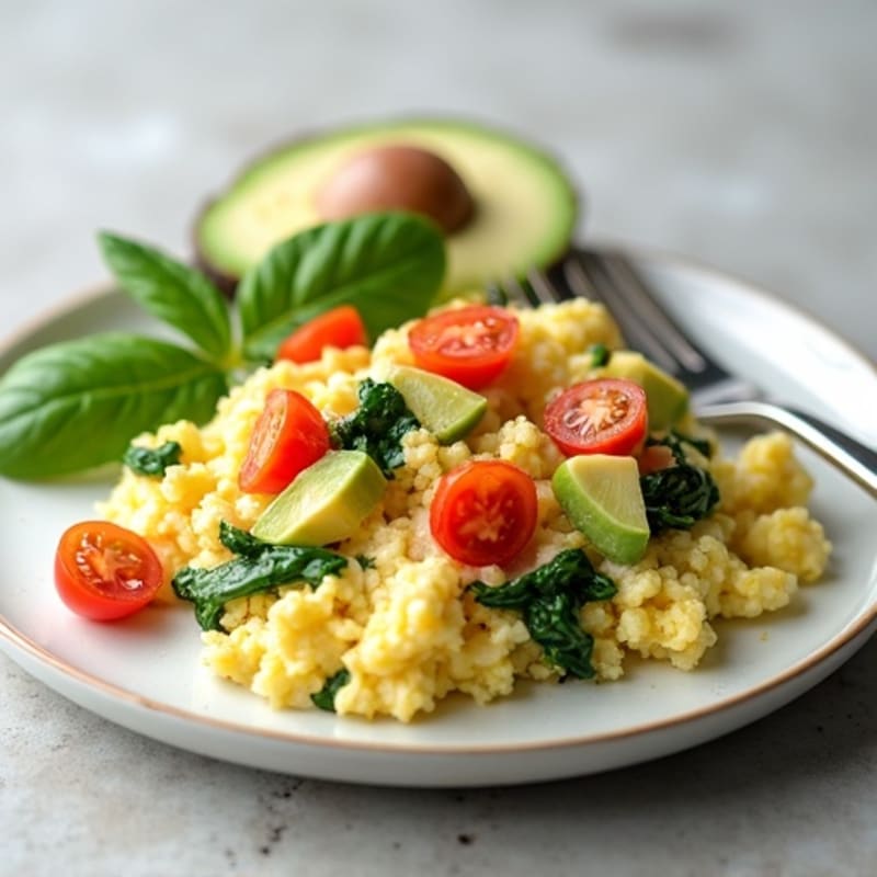 Egg White Scramble with Turkey and Spinach