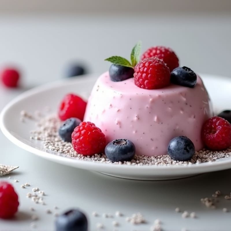 Creamy Greek Yogurt Protein Mousse with Mixed Berries
