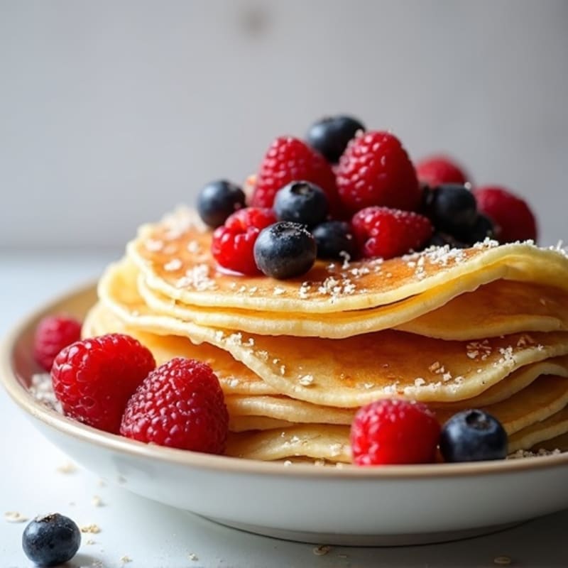 Fluffy Protein Crepes with Mixed Berries