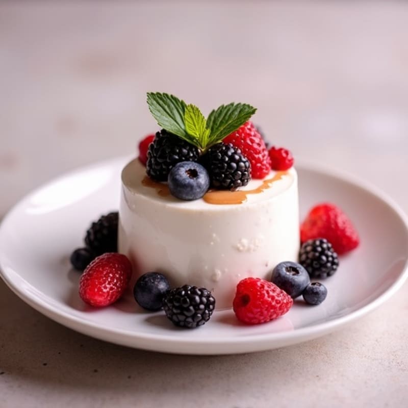 Greek Yogurt Protein Mousse with Mixed Berries