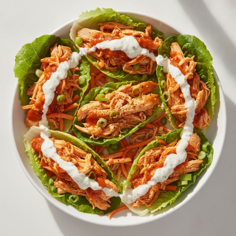 Buffalo Ranch Chicken Lettuce Wraps