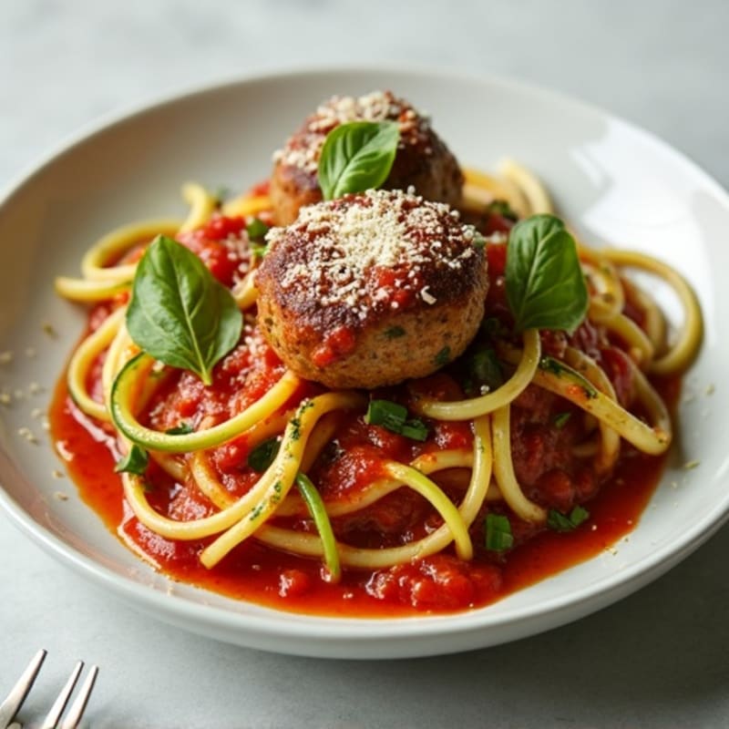 Lean Turkey Zucchini Noodle Meatballs