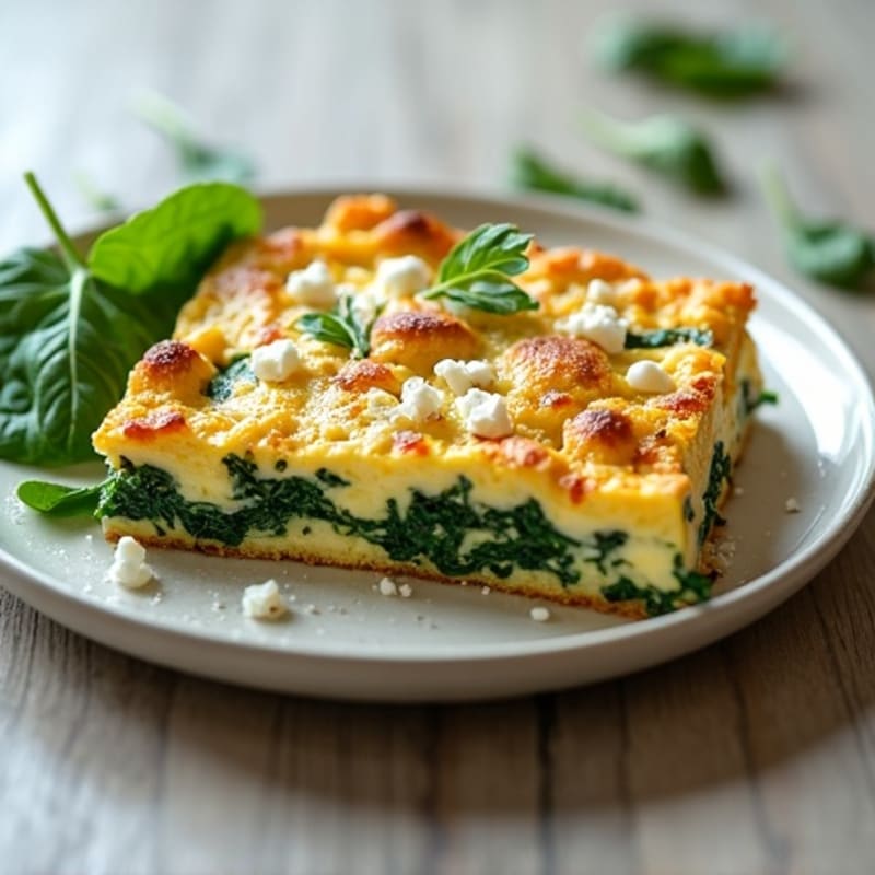 Crispy Spinach and Feta Protein Bake
