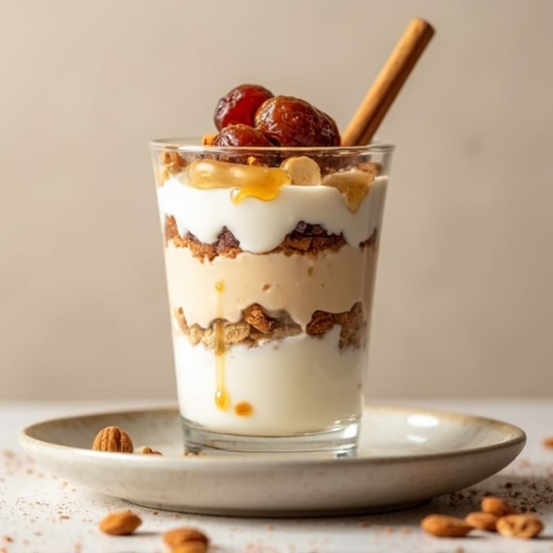 Creamy Vanilla Protein Parfait with Maple Cinnamon Dates