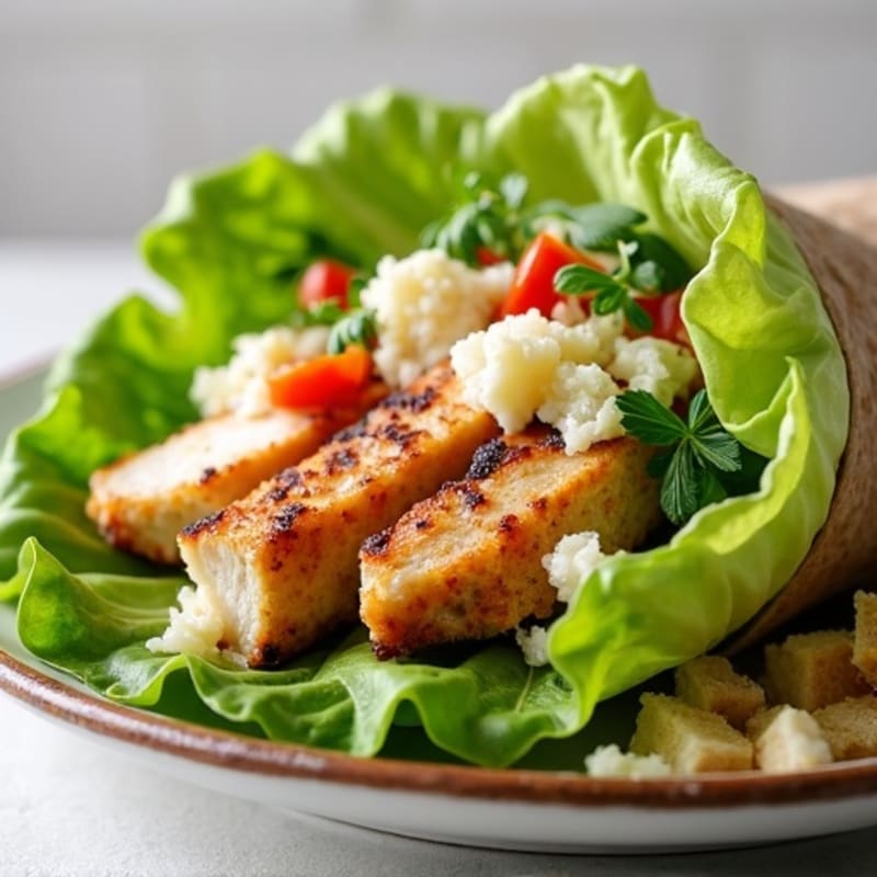 Crispy Grilled Chicken Caesar Lettuce Wrap