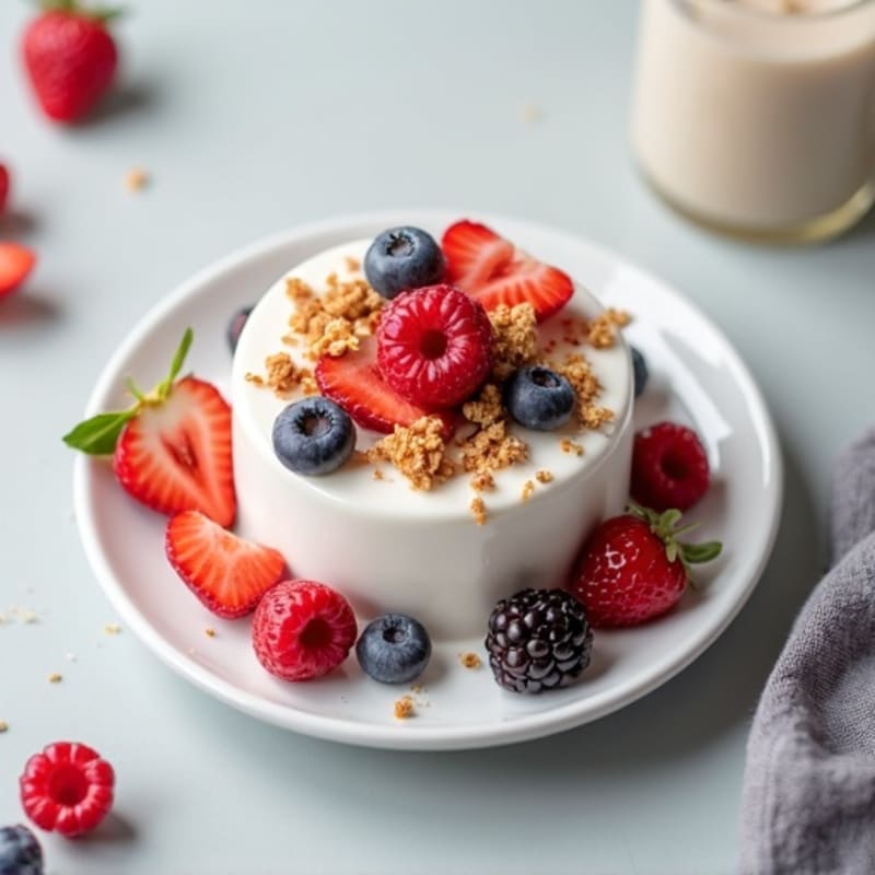 Silky Greek Yogurt Protein Pudding with Berries
