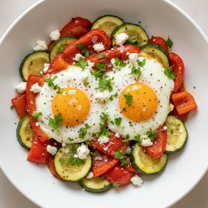 Baked Eggs with Roasted Vegetables