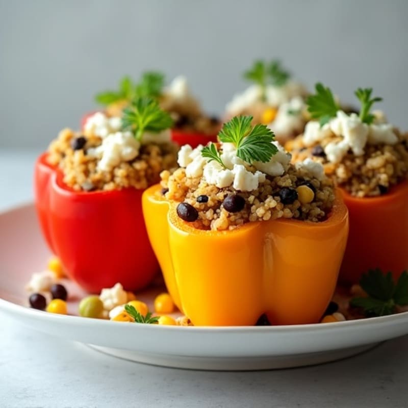 Roasted Zesty Quinoa Stuffed Peppers