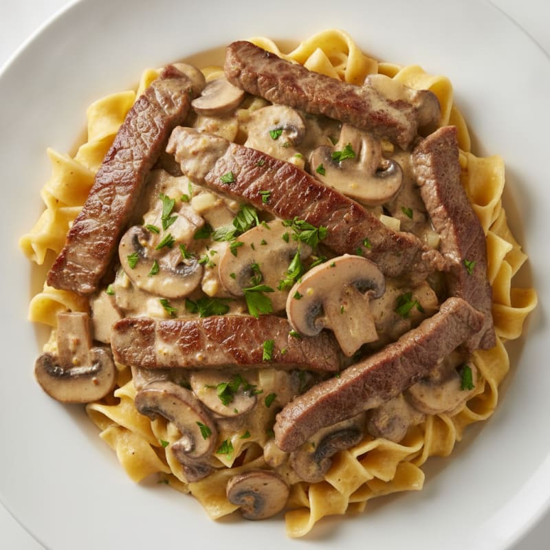 Classic Beef Stroganoff with Egg Noodles