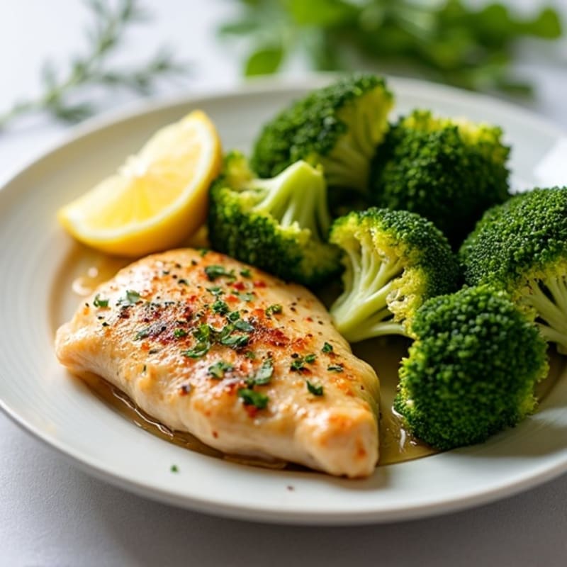 Lemon-Herb Roasted Chicken and Crispy Broccoli