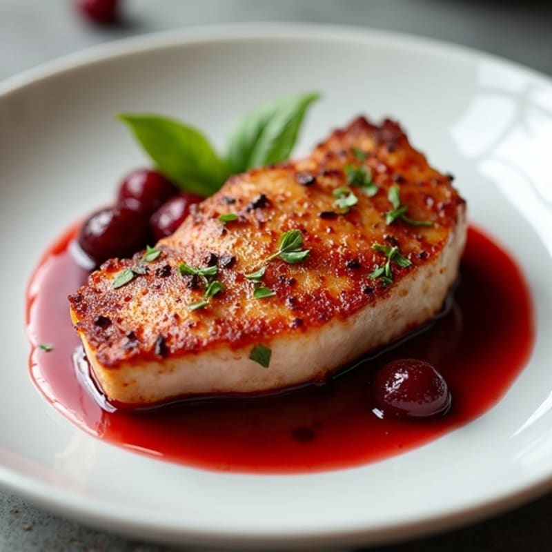 Crispy Pan-Seared Duck Breast with Cherry Sauce