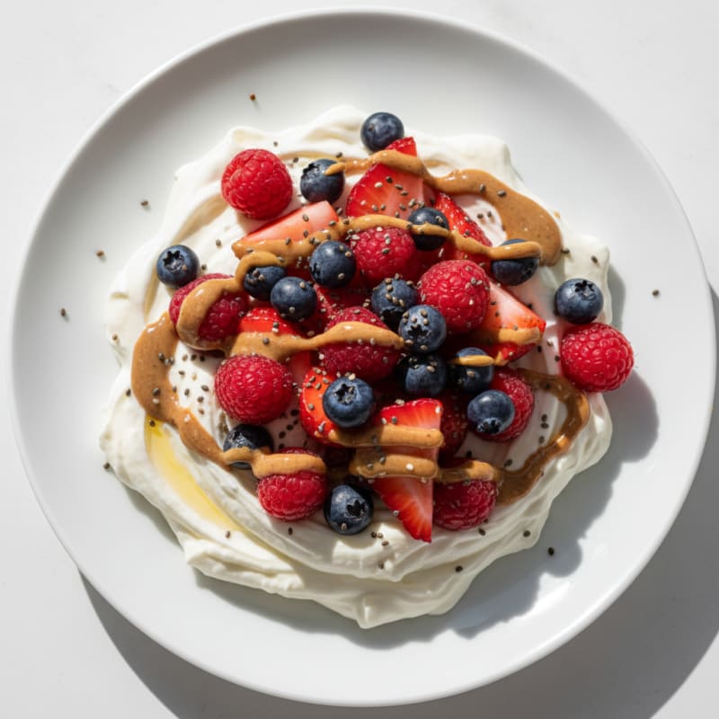 Silky Greek Yogurt Protein Pudding with Berries