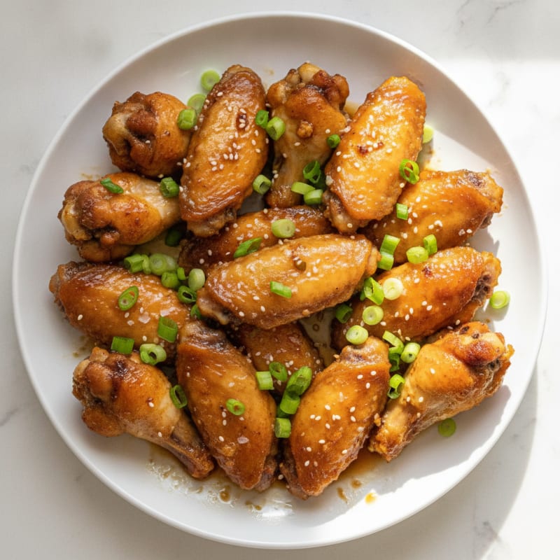 Honey-Garlic Chicken Wings with Scallions