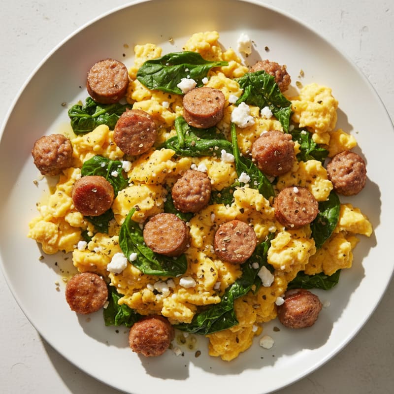 Scrambled Eggs with Savory Sausage