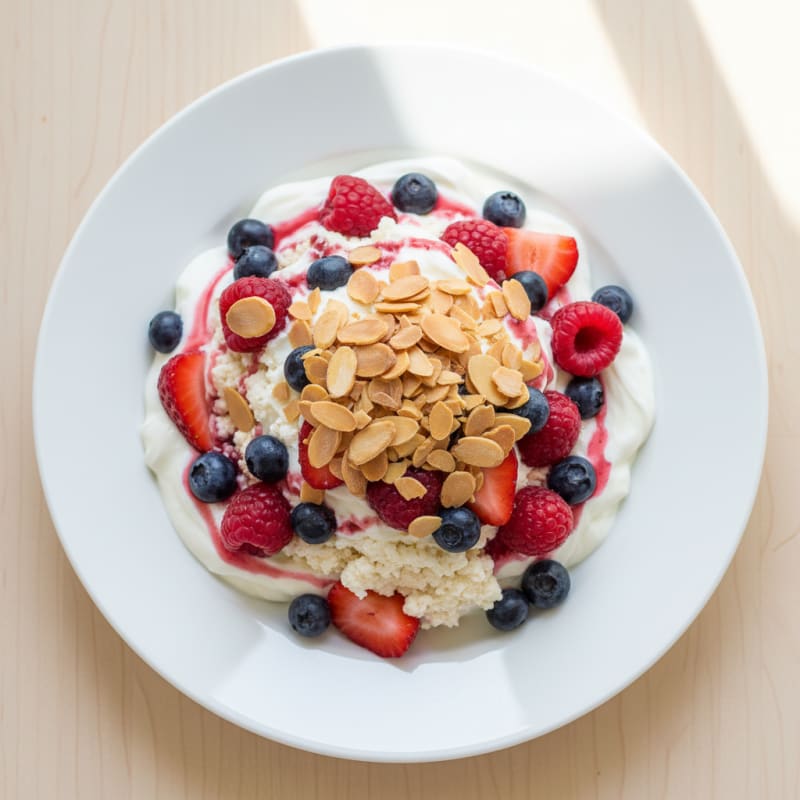 Greek Yogurt Protein Parfait with Mixed Berries