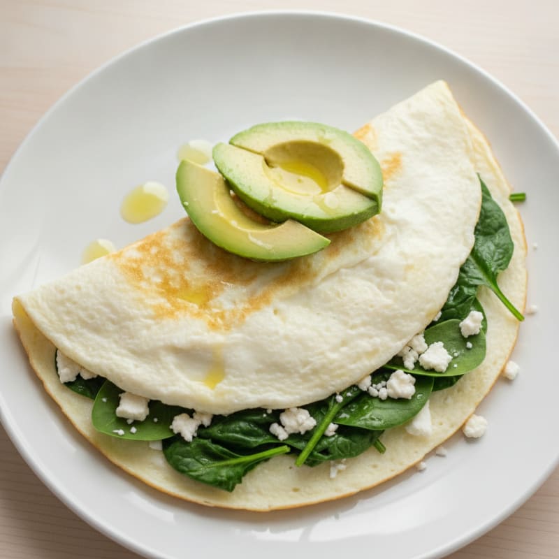 Egg White Omelette with Spinach and Feta