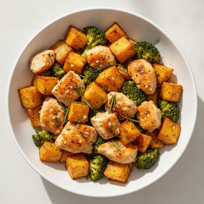 Garlic Herb Roasted Batata and Chicken Bowl