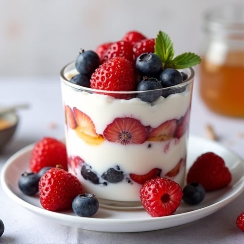 Greek Yogurt Protein Parfait with Mixed Berries