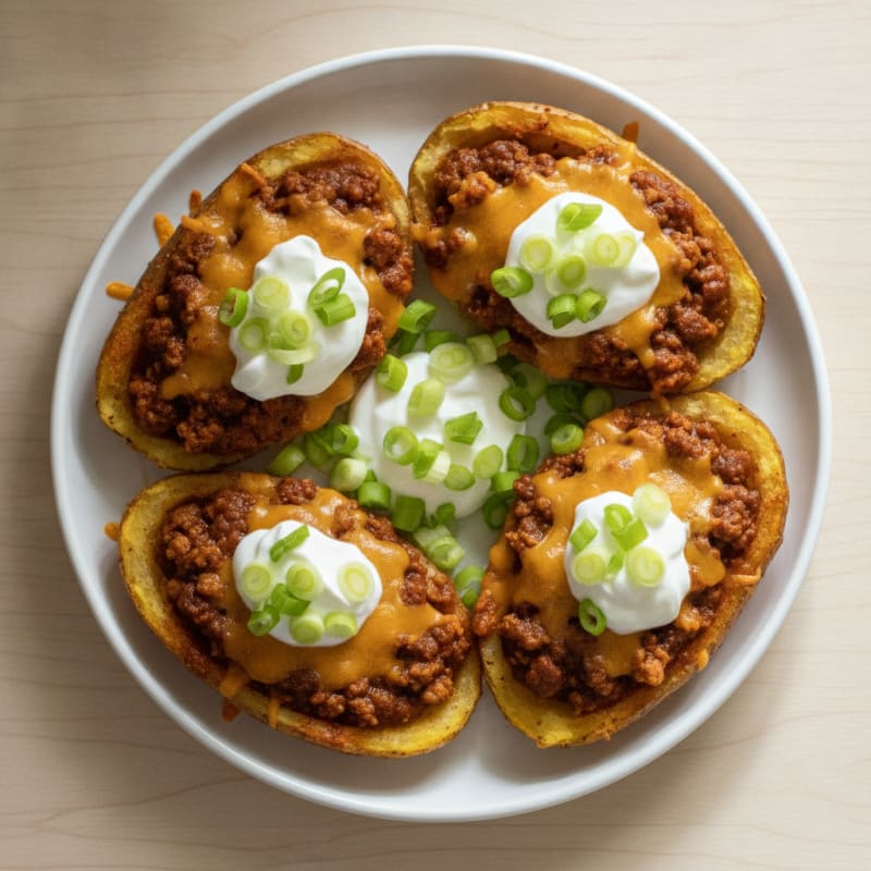 Chili Cheese Potato Skins