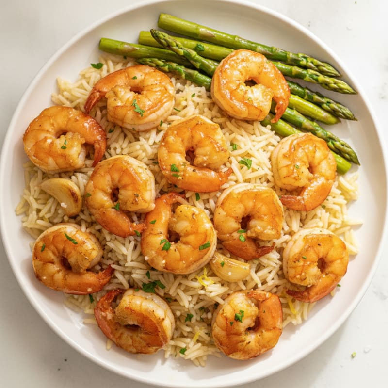 Garlic Butter Shrimp with Lemon Rice
