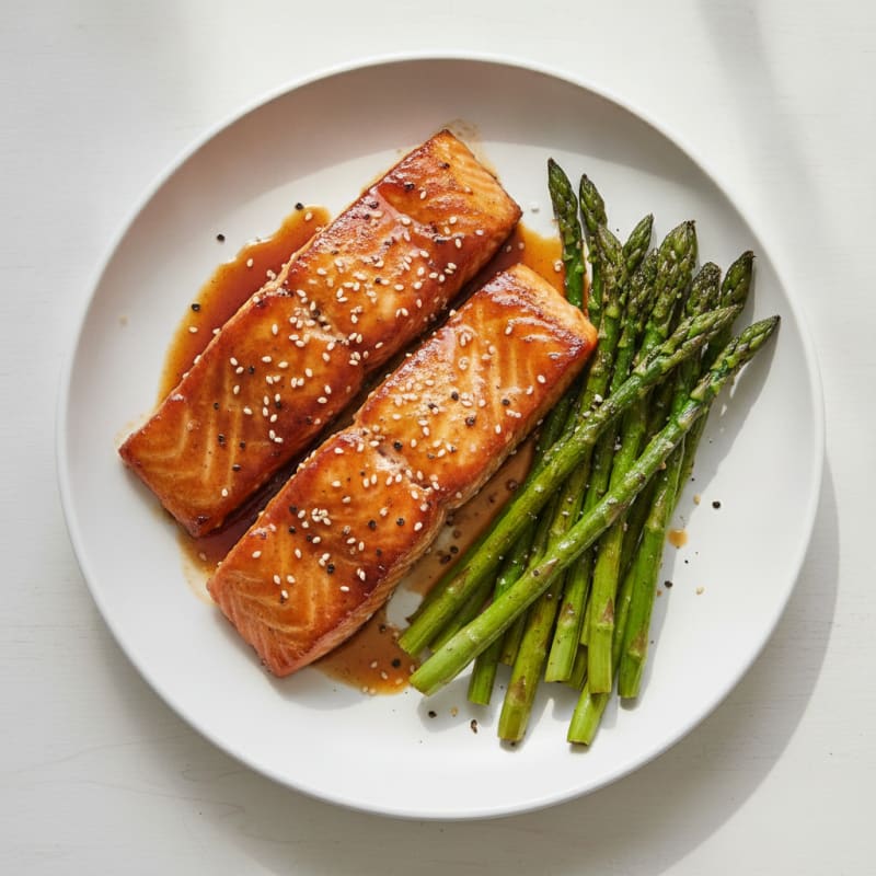 Teriyaki Glazed Salmon with Roasted Asparagus