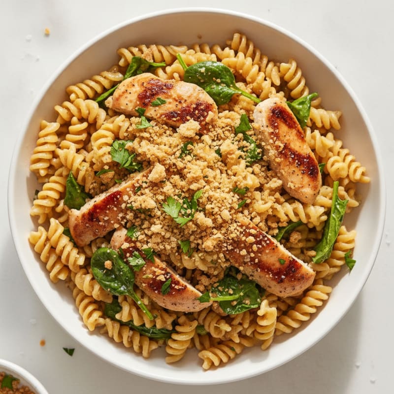 Garlic Herb Butter Pasta with Toasted Breadcrumbs
