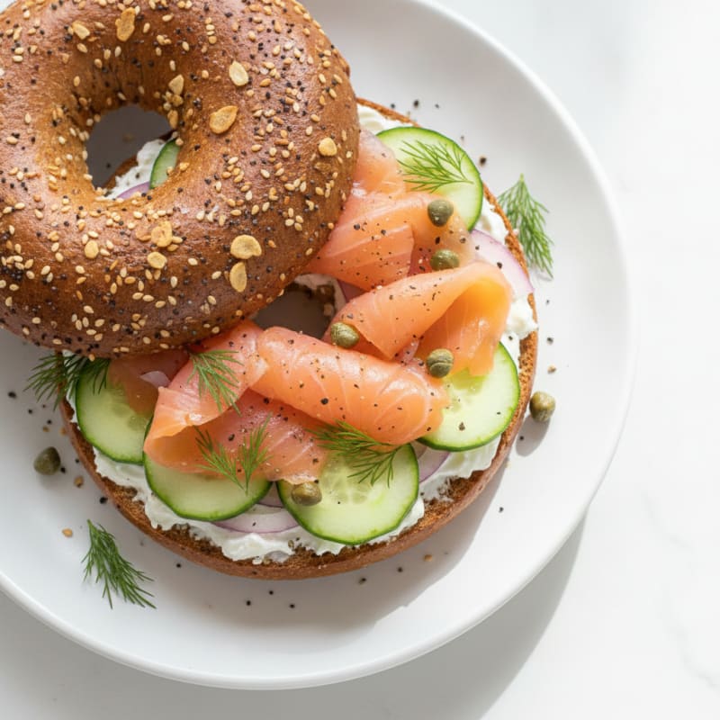 Smoked Salmon Everything Bagel