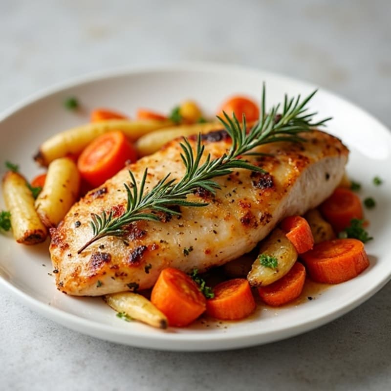 Herb-Roasted Chicken with Crispy Root Vegetables