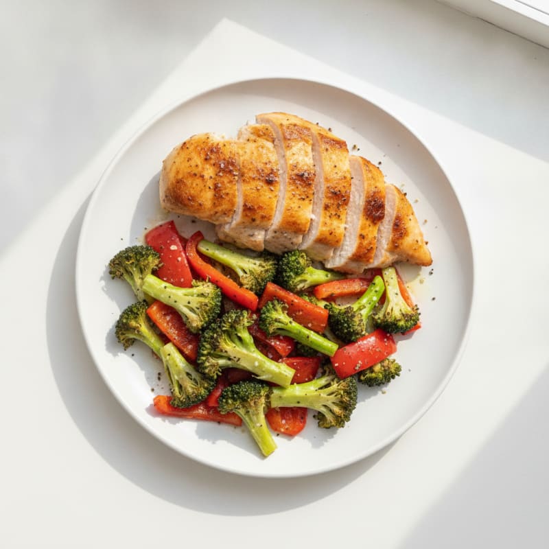Pan-Seared Chicken with Roasted Vegetables