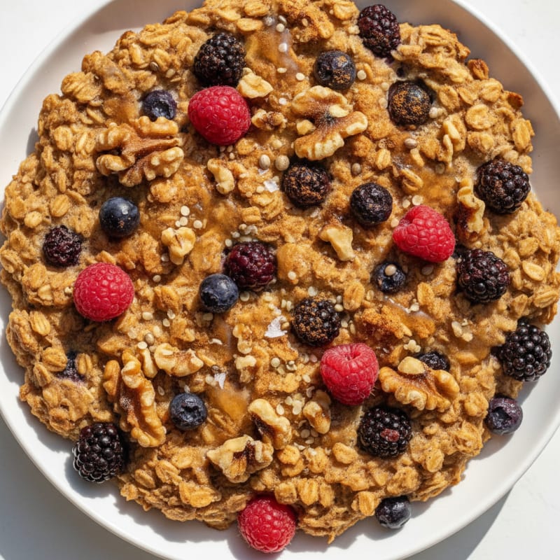 Baked Berry Oatmeal with Toasted Nuts