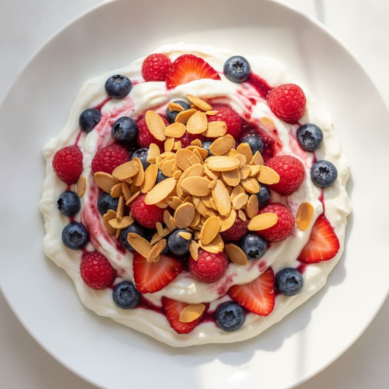 Greek Yogurt Protein Parfait with Berries and Almonds