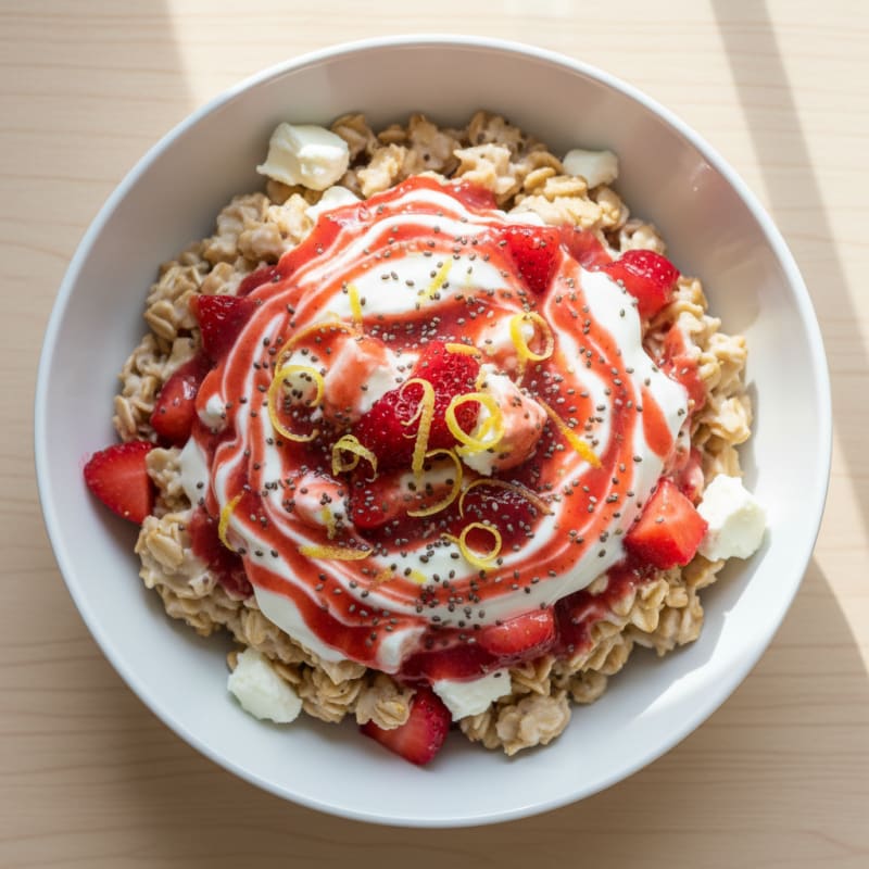 Creamy Strawberry Cheesecake Overnight Oats