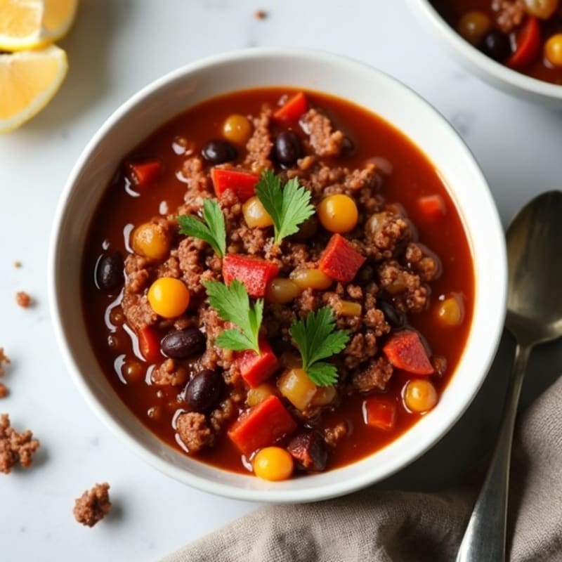 Hearty Black Bean and Ground Beef Chili