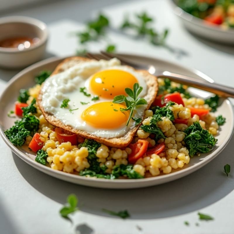 Egg White and Spinach Scramble with Turkey Sausage