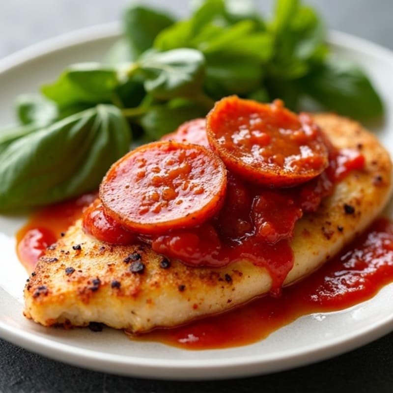 Crispy Sheet Pan Chicken with Pepperoni and Marinara