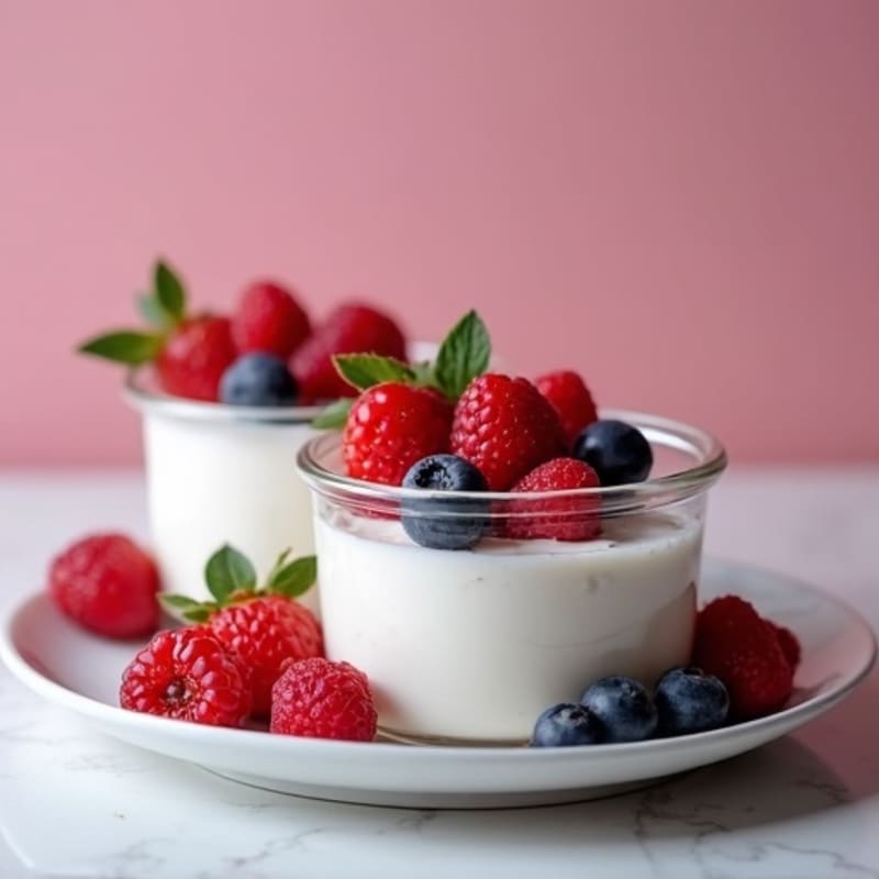 Silky Greek Yogurt Protein Pudding with Berries