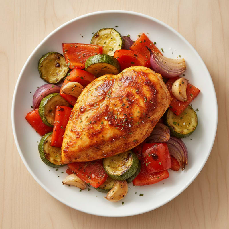 Spicy Harissa Chicken with Roasted Vegetables