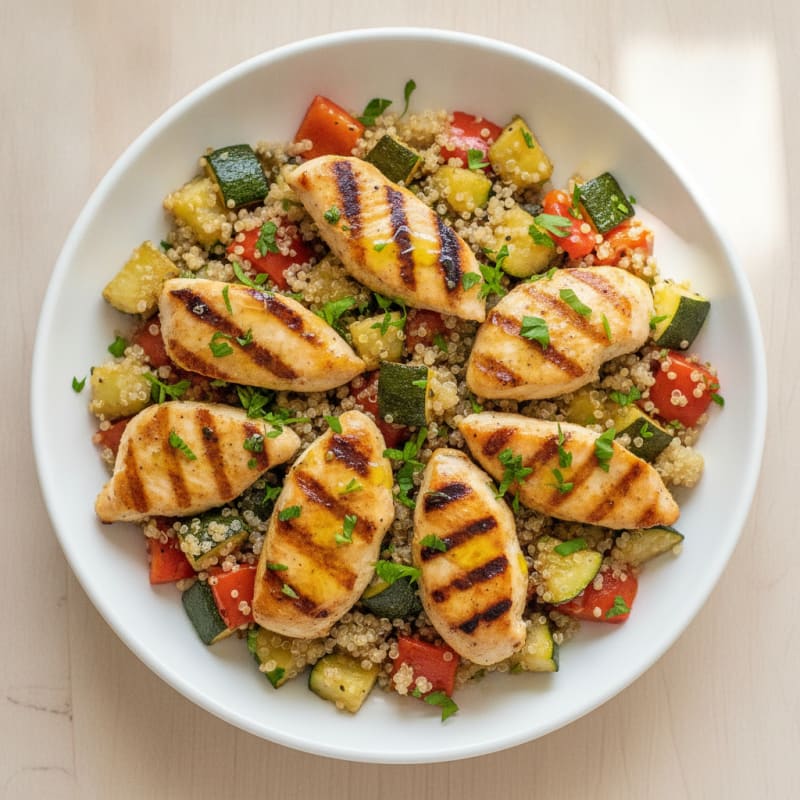 Grilled Chicken and Quinoa Vegetable Bowl