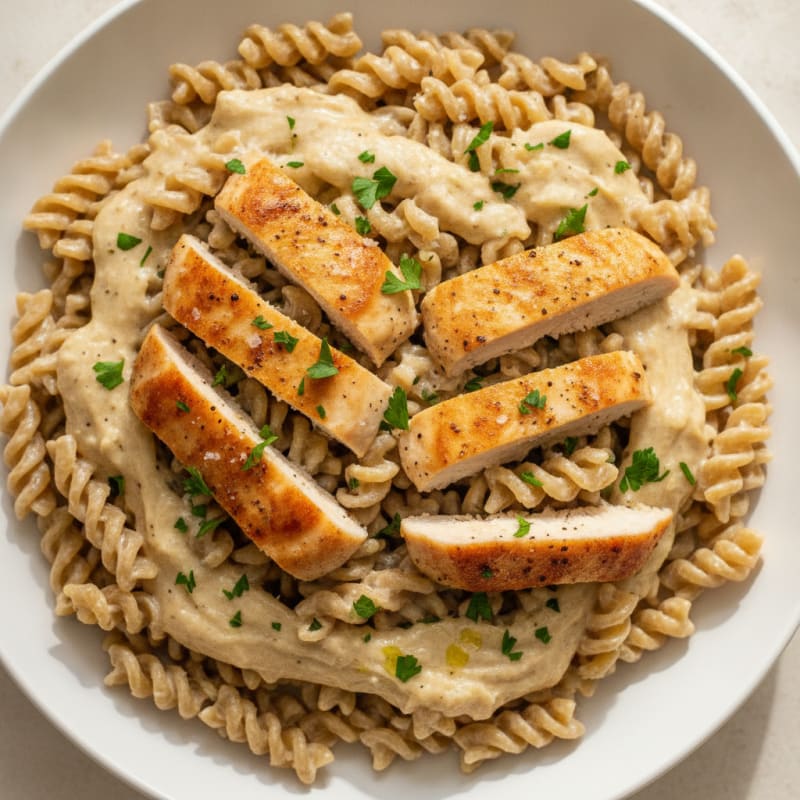 Garlic Parmesan Chicken Alfredo Pasta