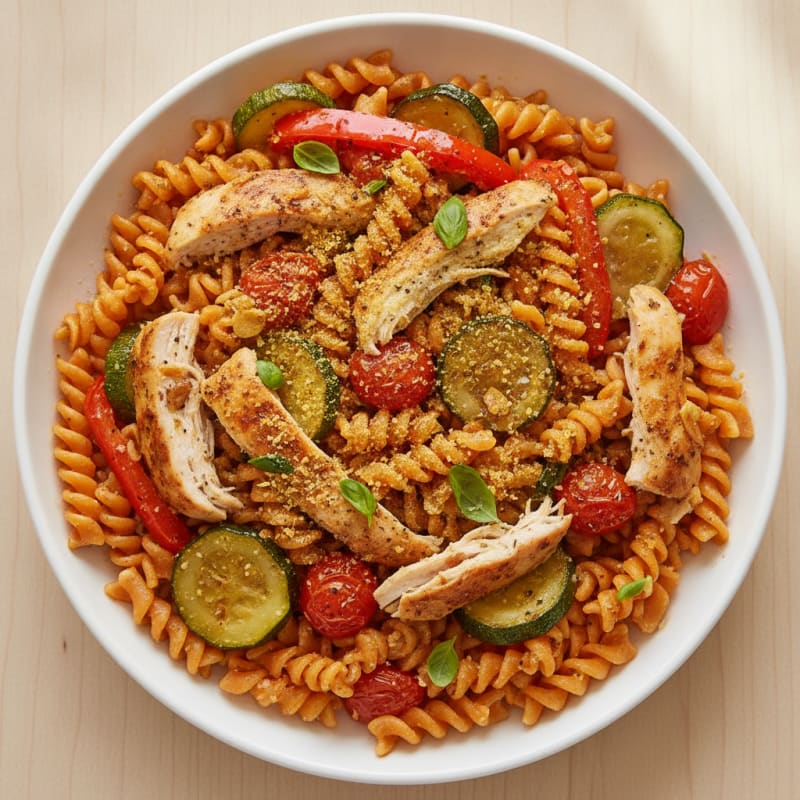 Red Lentil Pasta with Roasted Vegetables