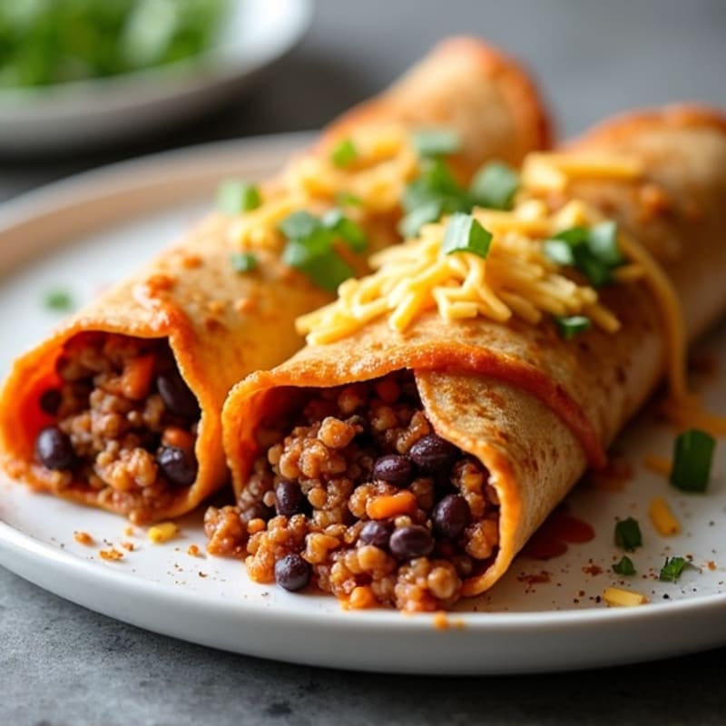 Lean Beef and Black Bean Skillet Enchiladas