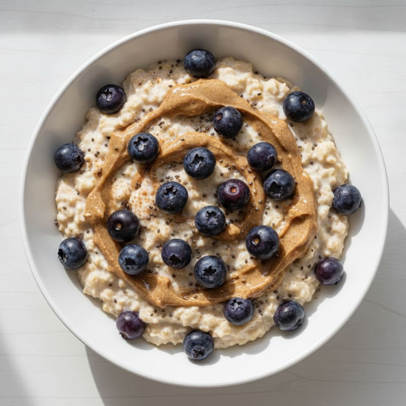 Blueberry Almond Protein Overnight Oats