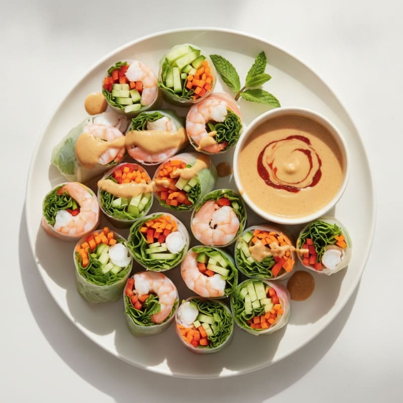Fresh Shrimp and Veggie Spring Rolls